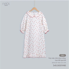 Váy Mặc Nhà Màu Trắng Họa Tiết NU2149