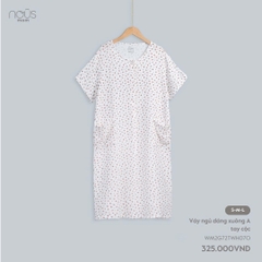 Váy ngủ dáng xuông A, tay cộc