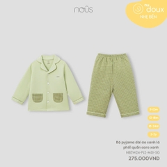 Bộ Pijama Dài Áo Xanh Lá Phối Quần Caro Xanh NU2223