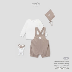 Set Quà Tặng 3 Món Màu Nâu Phối Trắng NU2191