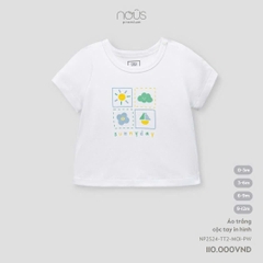 Áo Trắng Cộc Tay In Hình NU2262