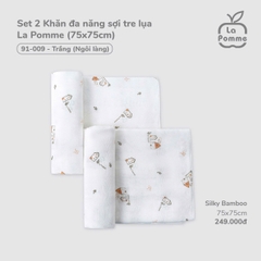 Set 2 Khăn đa năng sợi tre lụa La Pomme (75x75cm)
