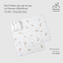 Set 5 Khăn Sữa Sợi Tre Lụa La Pomme 91008
