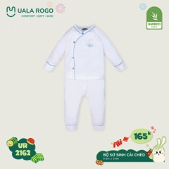 Bộ dài cài lệch bamboo Uala họa tiết gấu ngực UR2162