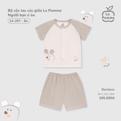Bộ cộc tay cúc giữa La Pomme Người bạn ú òa