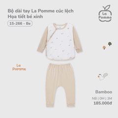 Bộ Dài Tay La Pomme Cúc Lệch Họa Tiết Bé Xinh 15266