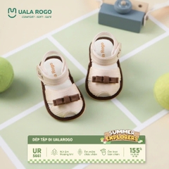 Giày tập đi Uala cài quai có nơ phối viền màu UR5661