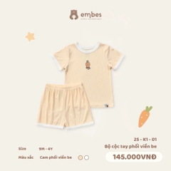 Bộ cộc tay phối viền be 25-K1-01