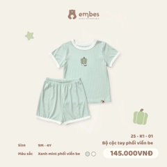 Bộ cộc tay phối viền be 25-K1-01