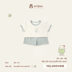 Bộ cộc tay quần kẻ caro Be 25-K2-06
