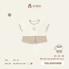 Bộ cộc tay quần kẻ caro Be 25-K2-06