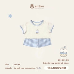 Bộ cộc tay quần kẻ caro Be 25-K2-06