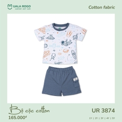 Bộ Cộc Cotton Uala In Họa Tiết Phi Hành Gia UR3874