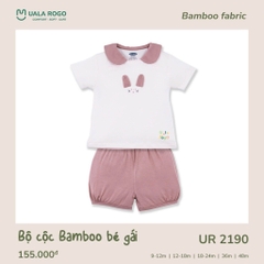 Bộ Cộc Bamboo Bé Gái Uala Họa Tiết Tai Thỏ UR2190