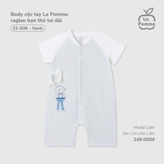 Body cộc tay La Pomme raglan bạn thỏ tai dài