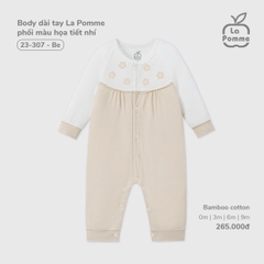 Body dài tay La Pomme phối màu họa tiết nhí