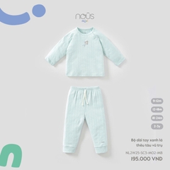 Bộ dài tay xanh lá thêu tàu vũ trụ