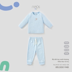 Bộ dài tay xanh dương thêu tàu vũ trụ