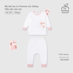 Bộ dài tay La Pomme cúc thẳng Gấu yêu của mẹ