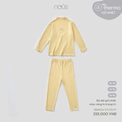Bộ dài giữ nhiệt màu vàng in trang trí