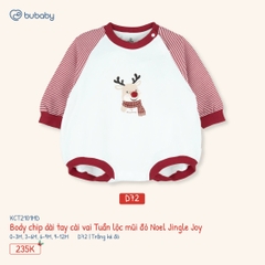 Body chip dài tay cài vai tuần lộc mũi đỏ Noel Jingle Joy KCT2101MD