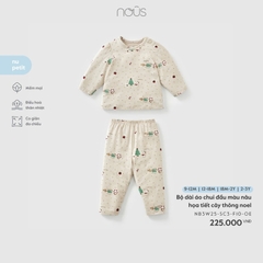 Bộ dài áo chui đầu màu nâu họa tiết cây thông noel