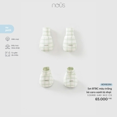 Set BTBC màu trắng kẻ caro xanh lá nhạt