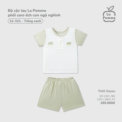 Bộ cộc tay La Pomme phối caro ếch con ngộ nghĩnh