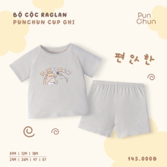 Bộ cộc raglan Punchun Cup ghi