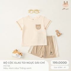 Bộ cộc elas túi ngực dải chỉ HCT33