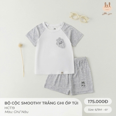 Bộ cộc smoothy trắng ốp túi HCT19