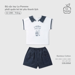 Bộ cộc tay La Pomme phối quần kẻ bé yêu thanh lịch