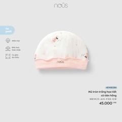 Mũ tròn trắng họa tiết cô tiên hồng