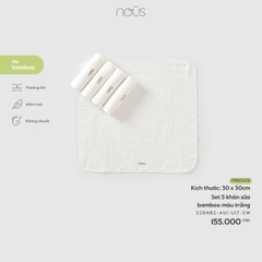 Set 5 khăn sữa bamboo màu trắng