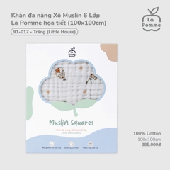 Khăn đa năng Xô Muslin 6 Lớp La Pomme họa tiết (100x100cm)