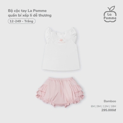 Bộ cộc tay La Pomme quần bí xếp li dễ thương