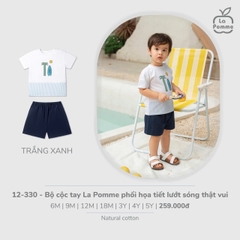 Bộ cộc tay La Pomme phối họa tiết lướt sóng thật vui