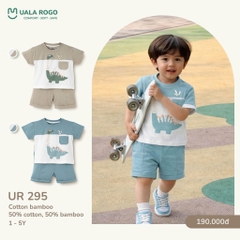 Bộ cộc tay họa tiết khủng long phối túi Uala UR 295