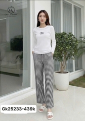Bộ GK thun tăm quần kẻ caro - GK25235
