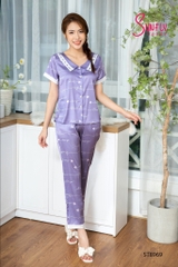 Bộ lụa sunfly  áo cộc quần dài ST8969