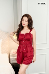 Bộ LYTRENDY lụa trơn 2 dây, quần Soóc -BN127.