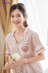 Bộ karol Lụa LUXURY, áo tay cộc ,QD- NH24.028
