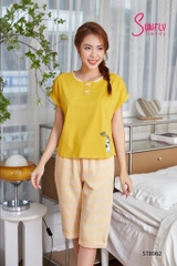 Bộ cotton kate sunfly áo cộc quần ngố ST8962