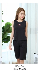 Bộ Sunfly tt cotton áo sát nách q,ngố SS5761