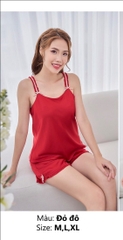 Bộ lụa  sun fly áo 2 dây quần đùi- ST9026