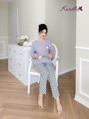Bộ karoll thu đông, cotton pha thô  - DK 09.23