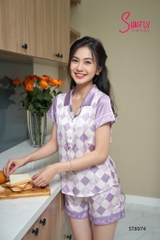 Bộ sunfly lụa quần cộc áo cộc ST8974