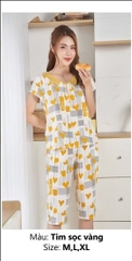 Bộ lanh sunfly quần ngố áo cộc ST8970