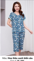 Bộ Sunfly lanh áo cộc quần ngố SP2109