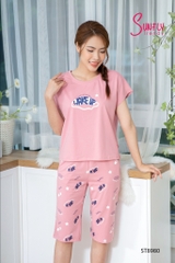Bộ cotton sunfly áo cộc quần ngố ST8980